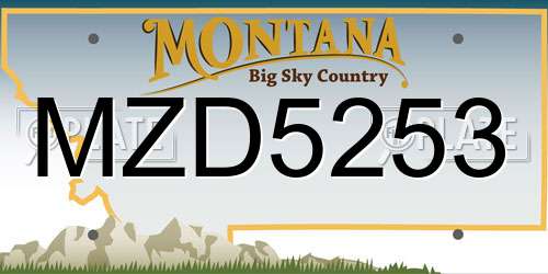 MZD5253 Montana License Plate