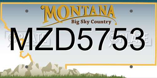 MZD5753 Montana License Plate