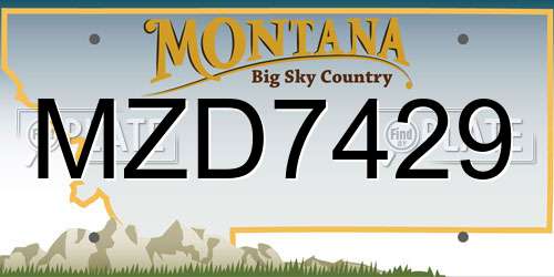 MZD7429 Montana License Plate