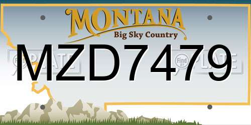 MZD7479 Montana License Plate