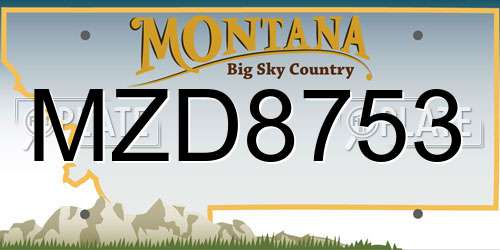 MZD8753 Montana License Plate