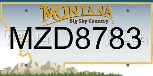 MZD8783 Montana License Plate