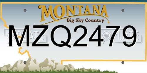 MZQ2479 Montana License Plate