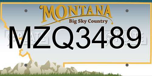 MZQ3489 Montana License Plate