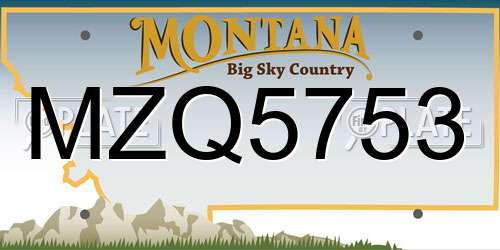 MZQ5753 Montana License Plate