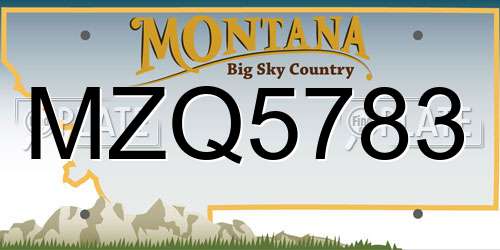 MZQ5783 Montana License Plate