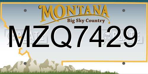 MZQ7429 Montana License Plate