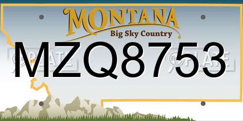 MZQ8753 Montana License Plate