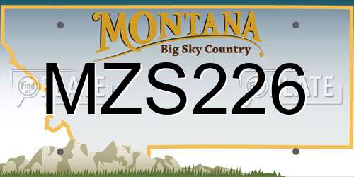 MZS226 Montana License Plate