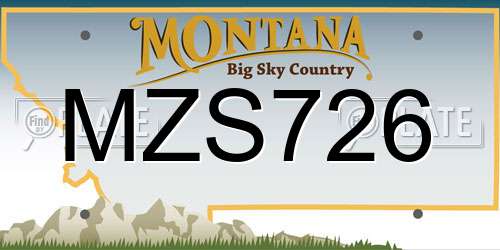 MZS726 Montana License Plate