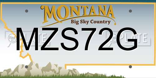 MZS72G Montana License Plate
