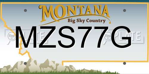 MZS77G Montana License Plate