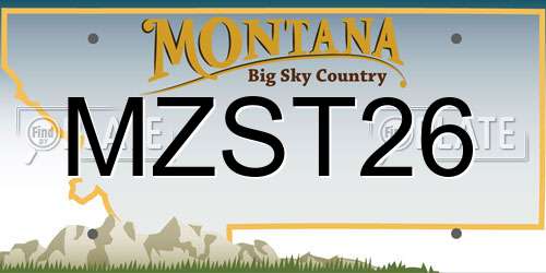 MZST26 Montana License Plate
