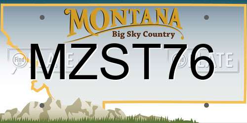 MZST76 Montana License Plate