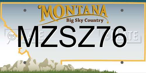 MZSZ76 Montana License Plate