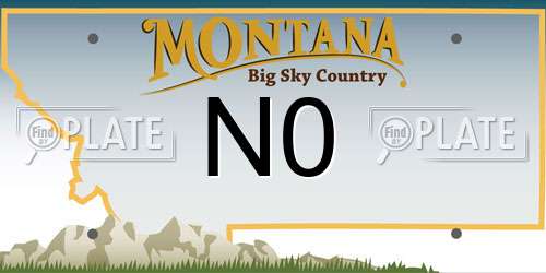 N0 Montana License Plate