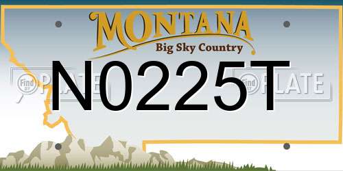 N0225T Montana License Plate