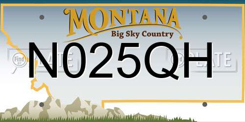 N025QH Montana License Plate