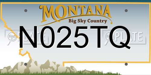 N025TQ Montana License Plate