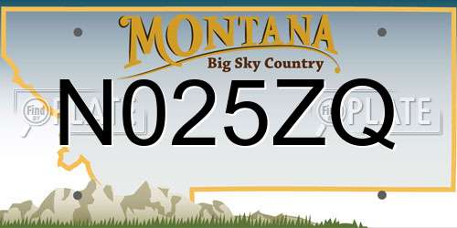 N025ZQ Montana License Plate
