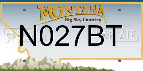 N027BT Montana License Plate