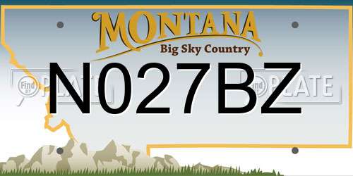 N027BZ Montana License Plate