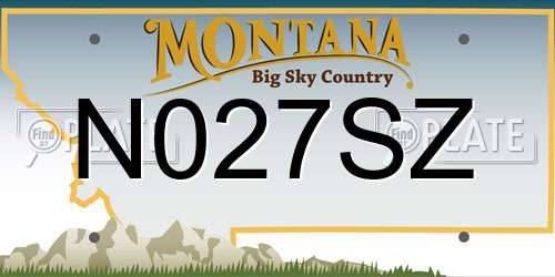 N027SZ Montana License Plate