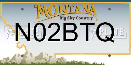 N02BTQ Montana License Plate