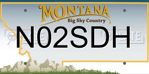 N02SDH Montana License Plate