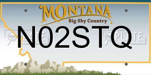 N02STQ Montana License Plate