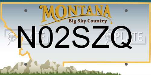 N02SZQ Montana License Plate