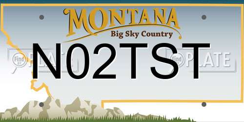 N02TST Montana License Plate