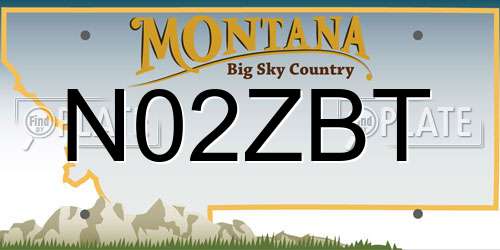 N02ZBT Montana License Plate