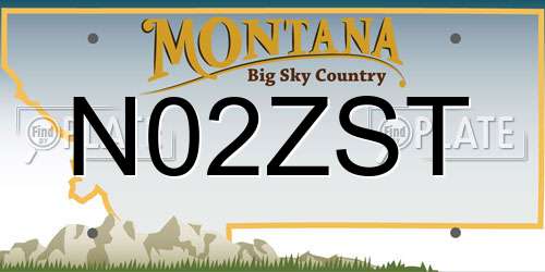 N02ZST Montana License Plate