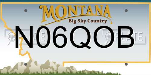 N06QOB Montana License Plate