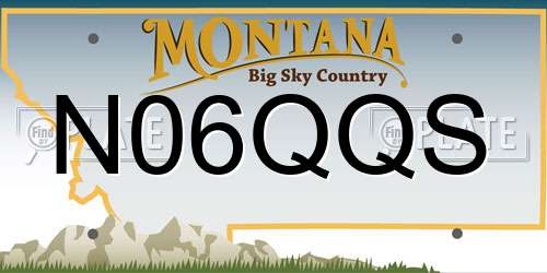 N06QQS Montana License Plate