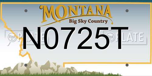 N0725T Montana License Plate