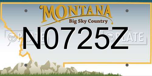 N0725Z Montana License Plate