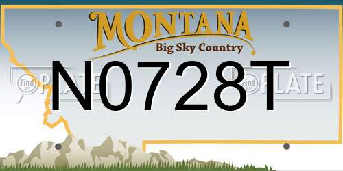 N0728T Montana License Plate