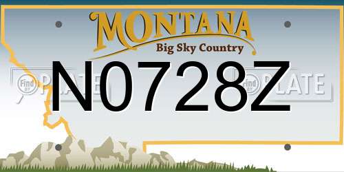 N0728Z Montana License Plate
