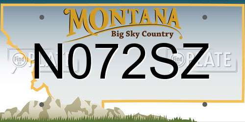N072SZ Montana License Plate