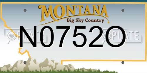N0752O Montana License Plate