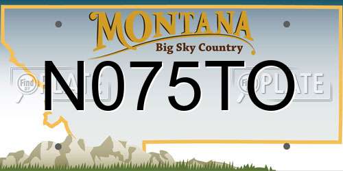 N075TO Montana License Plate