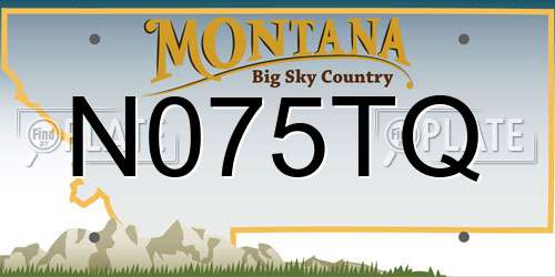 N075TQ Montana License Plate
