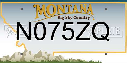 N075ZQ Montana License Plate