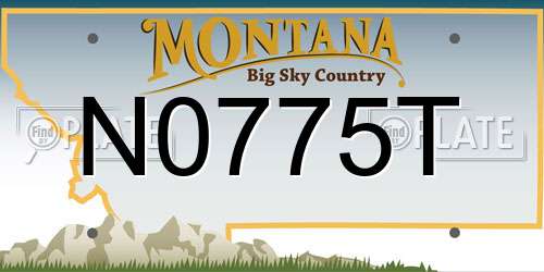 N0775T Montana License Plate