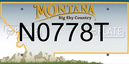 N0778T Montana License Plate