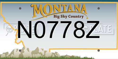 N0778Z Montana License Plate