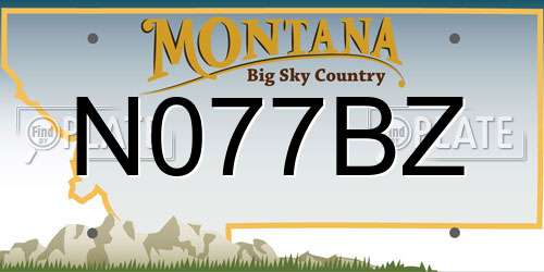 N077BZ Montana License Plate