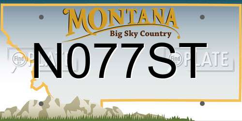 N077ST Montana License Plate
